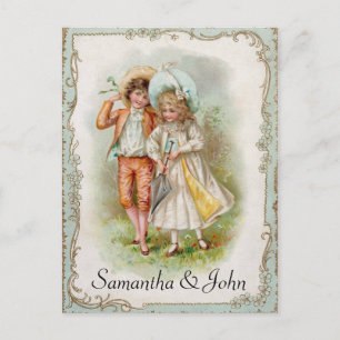 Victorian Wedding Save the Date Announcement Postcard