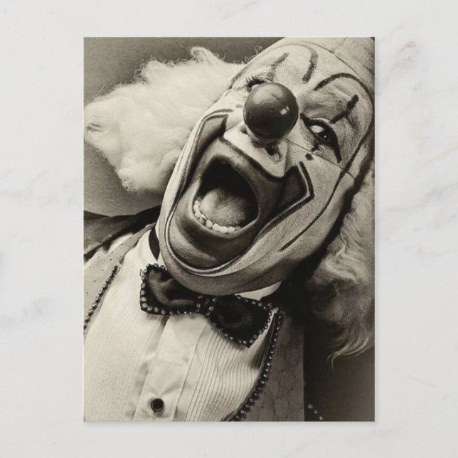 Victorian Weird Funny Clown Postcard (Front)