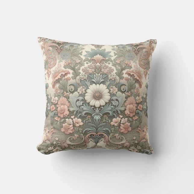 Victorian Whisper: A Pastel Symphony Cushion (Front)