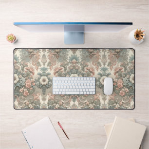 Victorian Whisper: A Pastel Symphony Desk Mat
