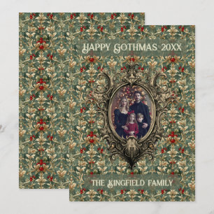 Victorian Winter Berry Ornament Family Gothmas Holiday Card
