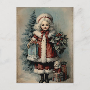 Victorian Winter Girl Postcard
