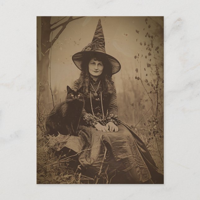 Victorian Witch Sepia Portrait style 6 Postcard (Front)
