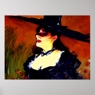 Victorian Witch Vintage Style Portrait Poster