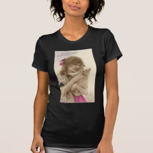Victorian Woman and Dog Antique Photo T-Shirt