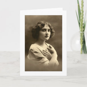 Victorian woman arms crossed card