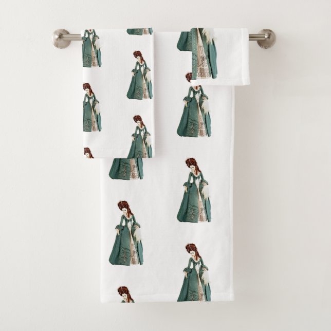 Victorian Woman Bathroom Towel Sets (Insitu)