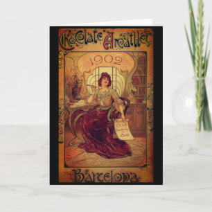 Victorian woman chocolate advertisement card