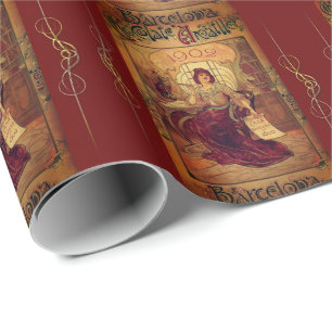Victorian woman chocolate advertisement wrapping paper
