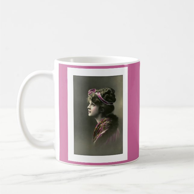 victorian woman hopeful expression coffee mug (Left)