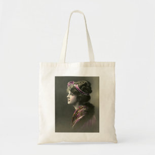 victorian woman hopeful expression tote bag