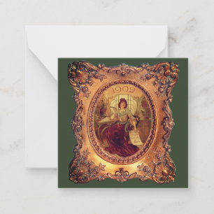 Victorian woman in elegant Victorian frame Card