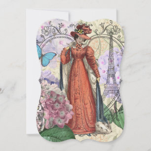 Victorian Woman in Red Colourful Fashion