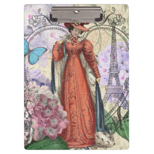 Victorian Woman in Red Colourful Fashion Clipboard