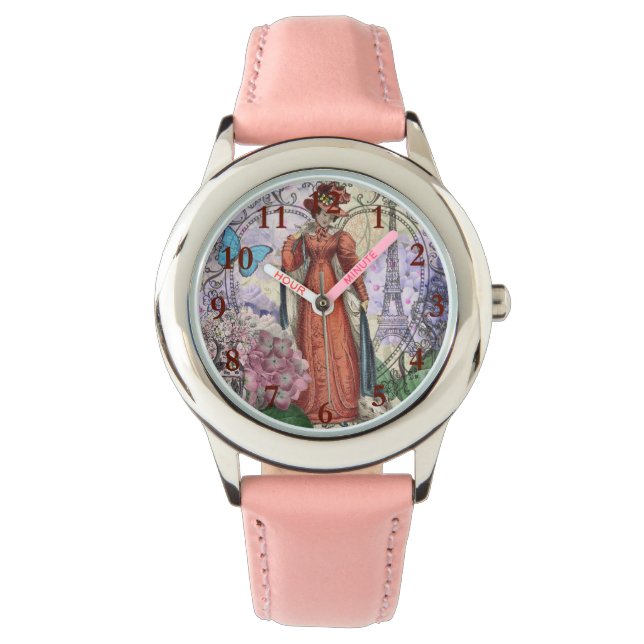 Victorian Woman in Red Colourful Fashion Watch (Front)