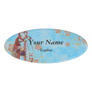 Victorian Woman Name Tag