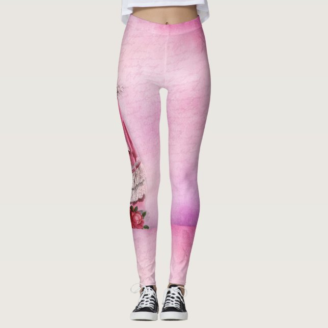 Victorian Woman Pink Leggings (Front)