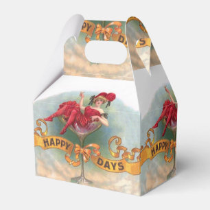 Victorian Woman Red Champagne Happy Favour Box
