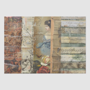 Victorian Woman Sepia Vintage Collage Tissue Paper