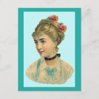Victorian Woman Teal