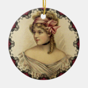 Victorian Woman Vintage Christmas Ornament