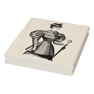 Victorian Woman Vintage Rubber Art Stamp