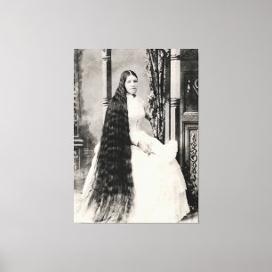 Victorian Woman with Long Hair Canvas Print