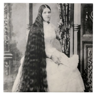 Victorian Woman with Long Hair Tile