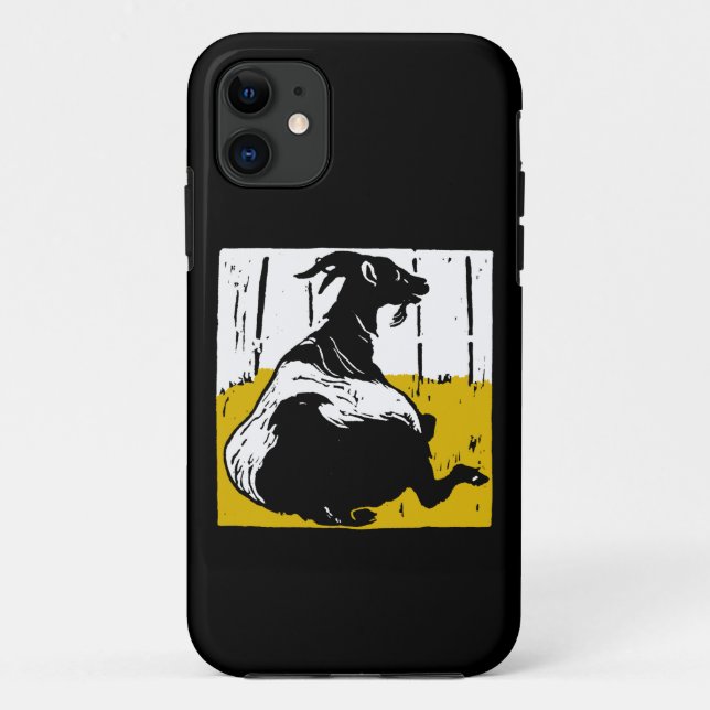 Victorian Wood Cut Black and White Goat Case-Mate iPhone Case (Back)
