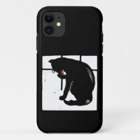 Victorian Wood Cut Black Cat