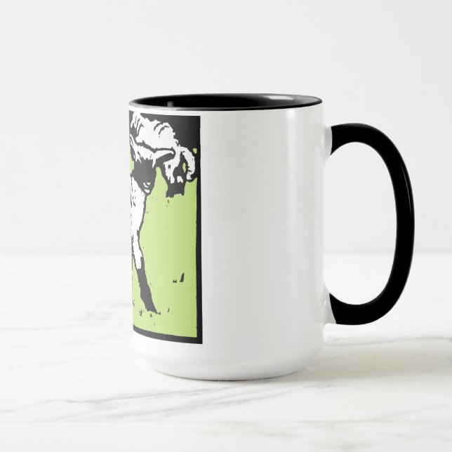 Victorian Woodcut Lambs On Mug (Right)