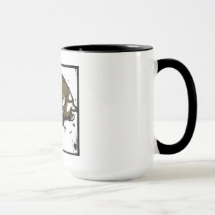 Victorian Woodcut Pigs On Mug