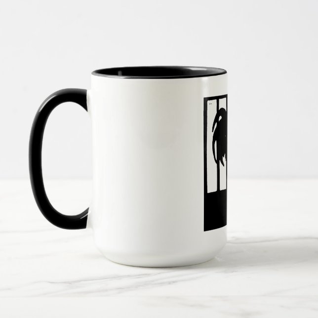 Victorian Woodcut Rooster On Mug (Left)