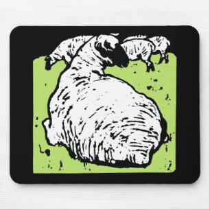 Victorian Woodcut Sheep Mousepad
