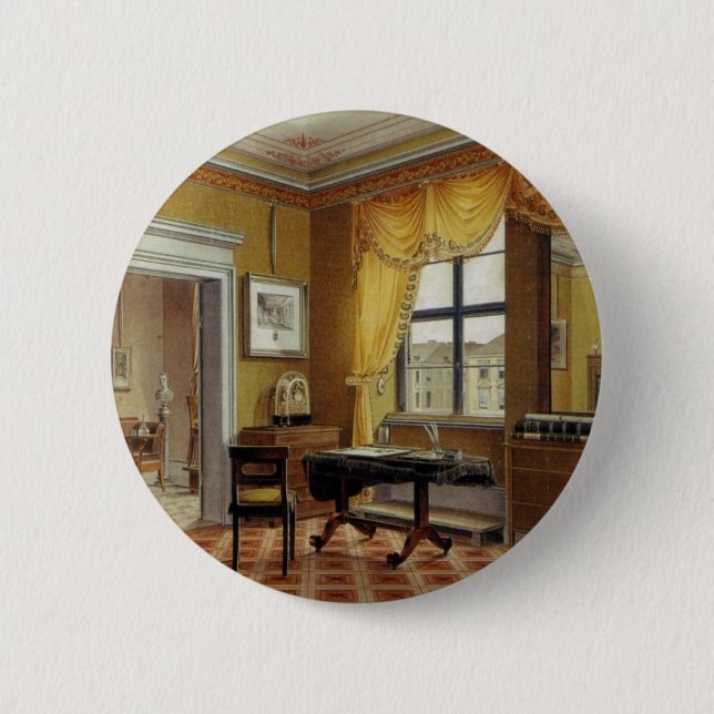 Victorian Yellow room with window 6 Cm Round Badge (Front)