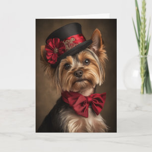 Victorian Yorkie Christmas Holiday Card