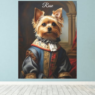 Victorian Yorkshire Terrier in Clothes Whimsical Canvas Print