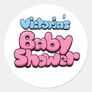Victoria's Baby Shower Classic Round Sticker