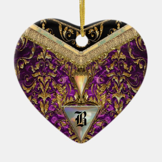 Victoria's Marshwell Monogram Ceramic Tree Decoration (Front)