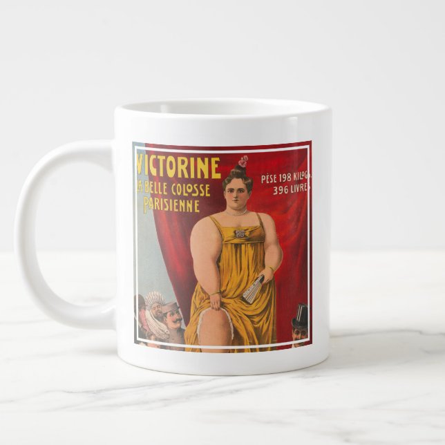 Victorine, The Beautiful Parisian Large Woman Coffee Mug (Left)