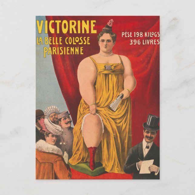 Victorine, The Beautiful Parisian Large Woman Postcard (Front)