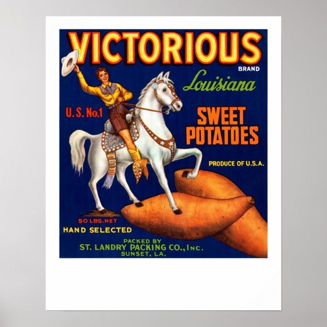 Victorious Brand Louisiana Sweet Potatoes Poster (Front)