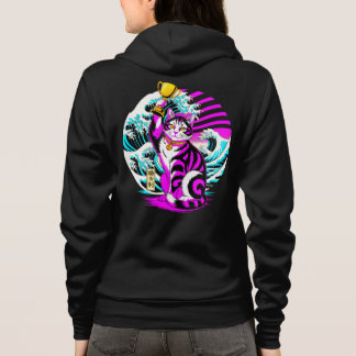  Victorious Japanese Wave Cat Champion Cat Lover  Hoodie