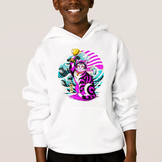 Victorious Wave Cat - Japanese Gamer Gift (Front)