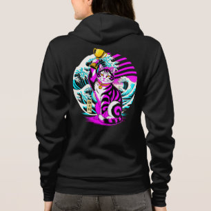 Victorious Wave Cat - Japanese Gamer Gift Hoodie