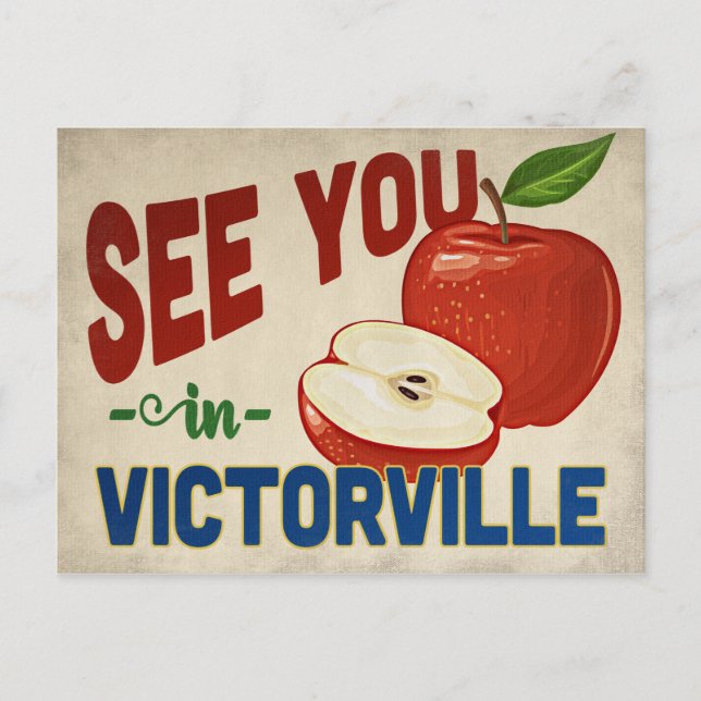 Victorville California Apple - Vintage Travel Postcard (Front)