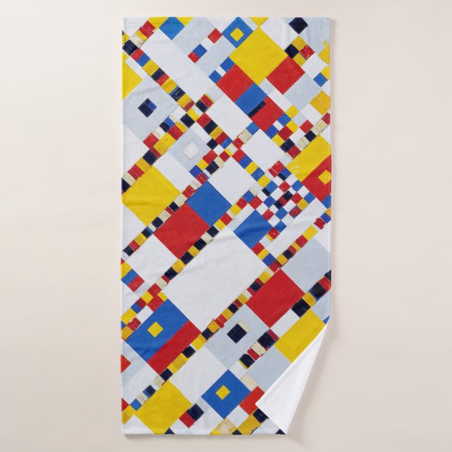 Victory Boogie Woogie, Mondrian Bath Towel (Bath Towel)