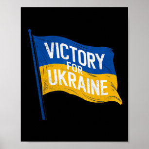 Victory For Ukraine Flag Poster
