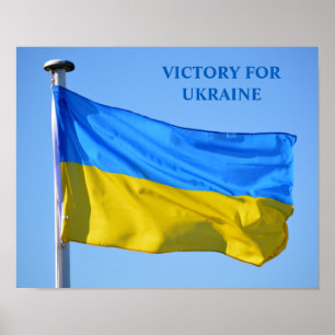 Victory for Ukraine Flag Stay Strong Small Poster