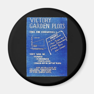 Victory Garden Plots, Free For Employees Magnet